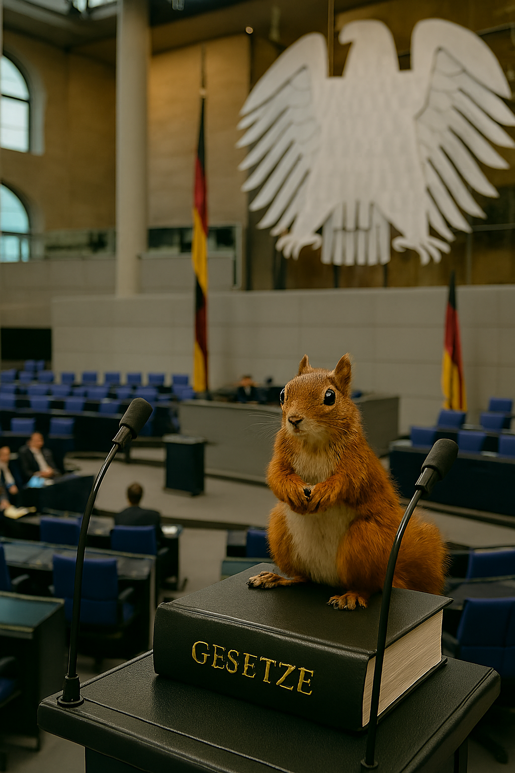 Nach KI-Analyse: Bundestag stellt fest, dass 80% aller Gesetze von Eichhörnchen geschrieben sein könnten